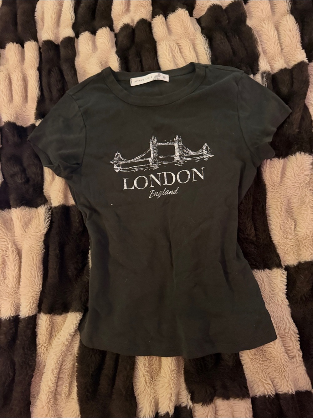 Altar'd State Black London Crewneck Top